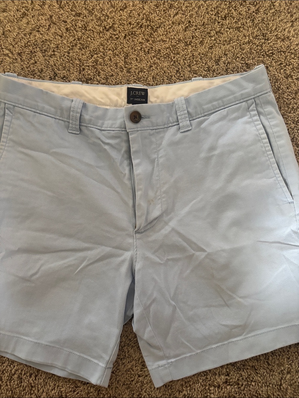 J. Crew Light Blue Men's Flat Front Chino Shorts